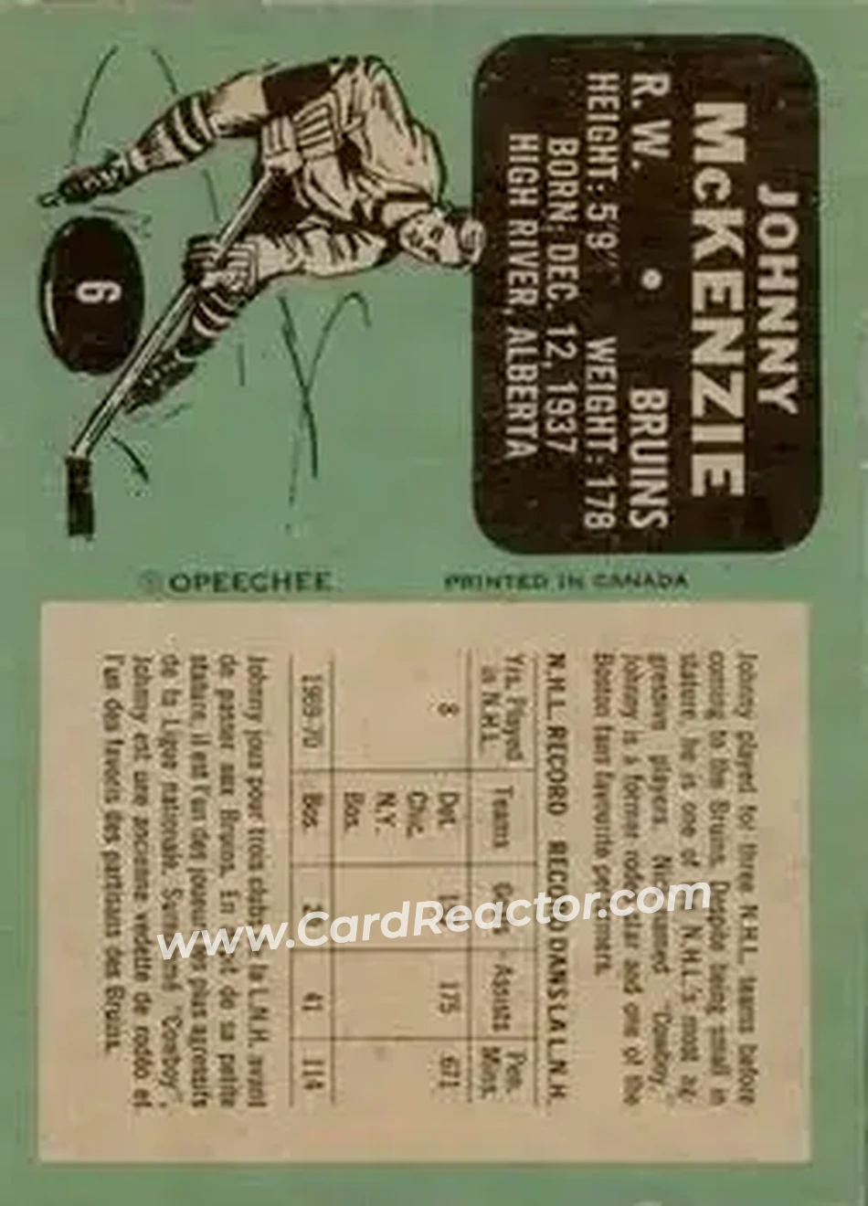 Back of Johnny McKenzie