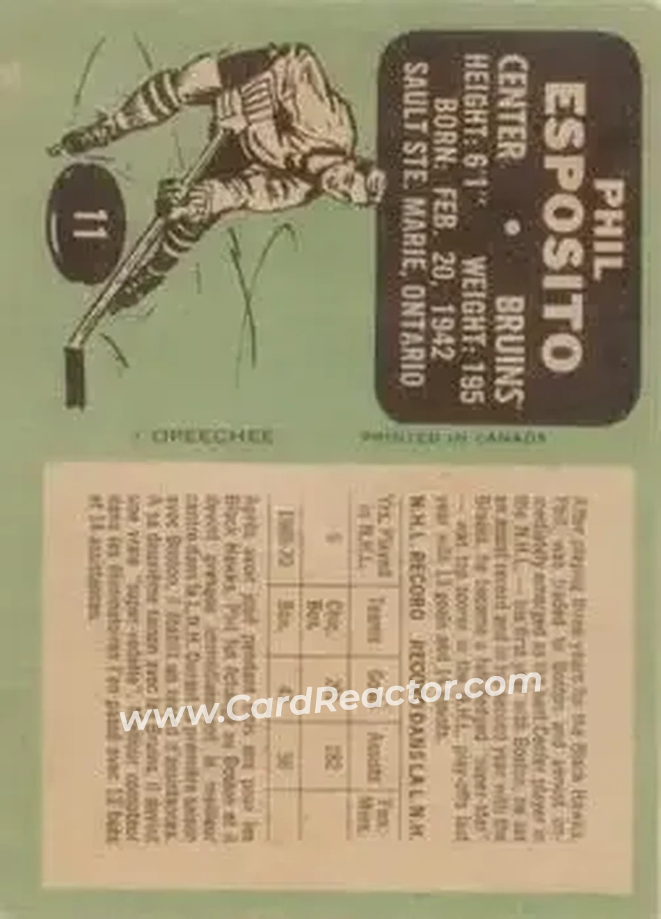 Back of Phil Esposito