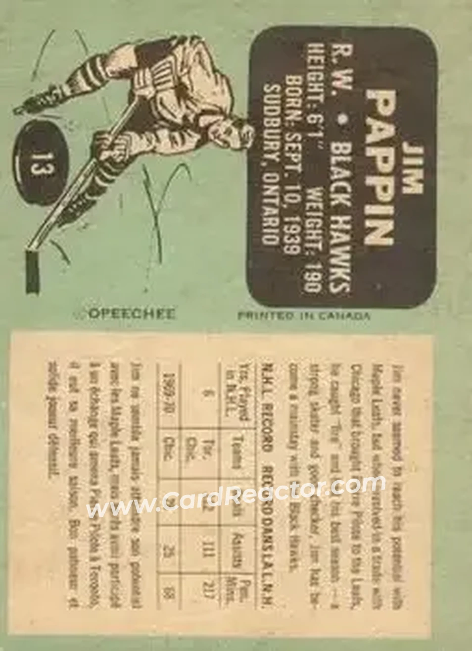 Back of Jim Pappin