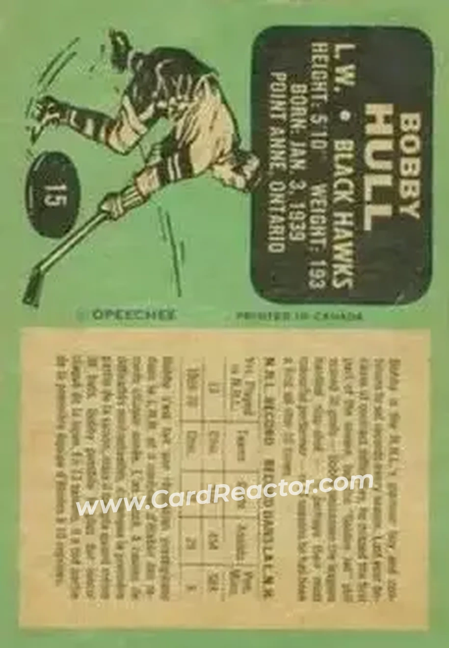 Back of Bobby Hull