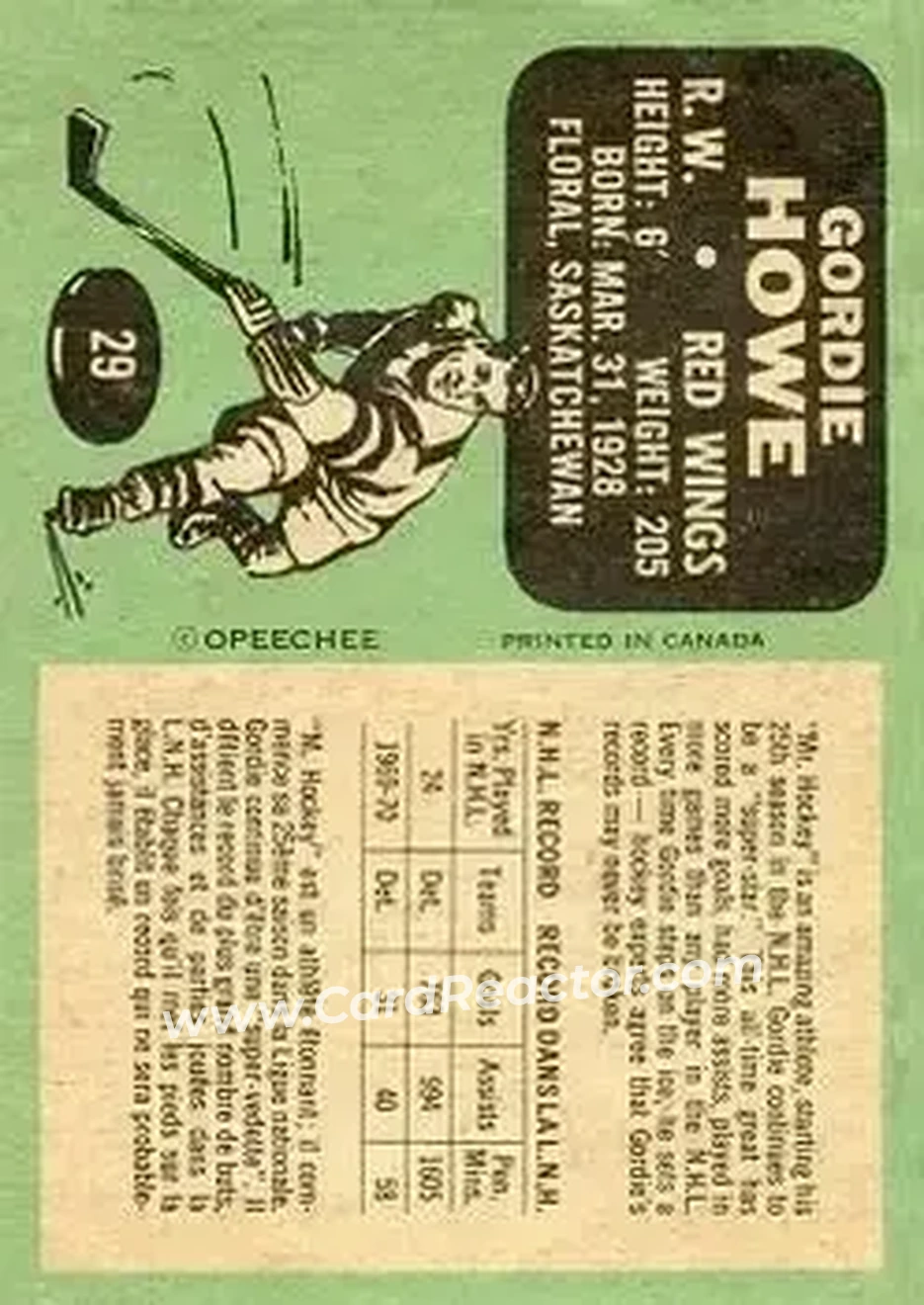 Back of Gordie Howe