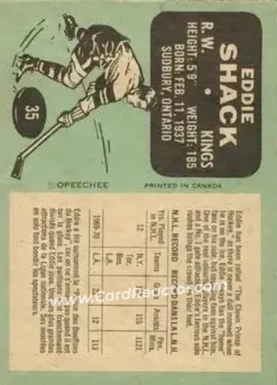 Back of Eddie Shack