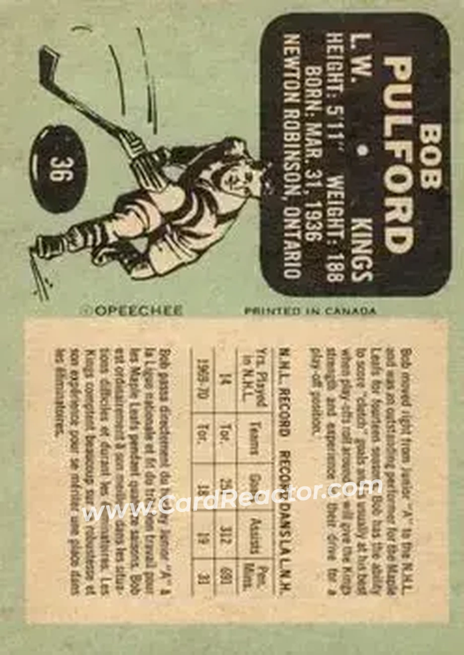 Back of Bob Pulford