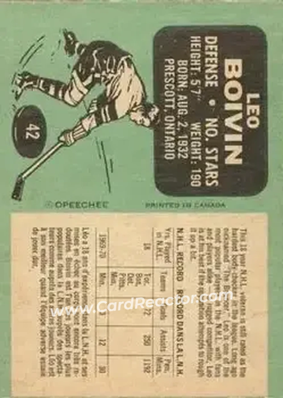 Back of Leo Boivin