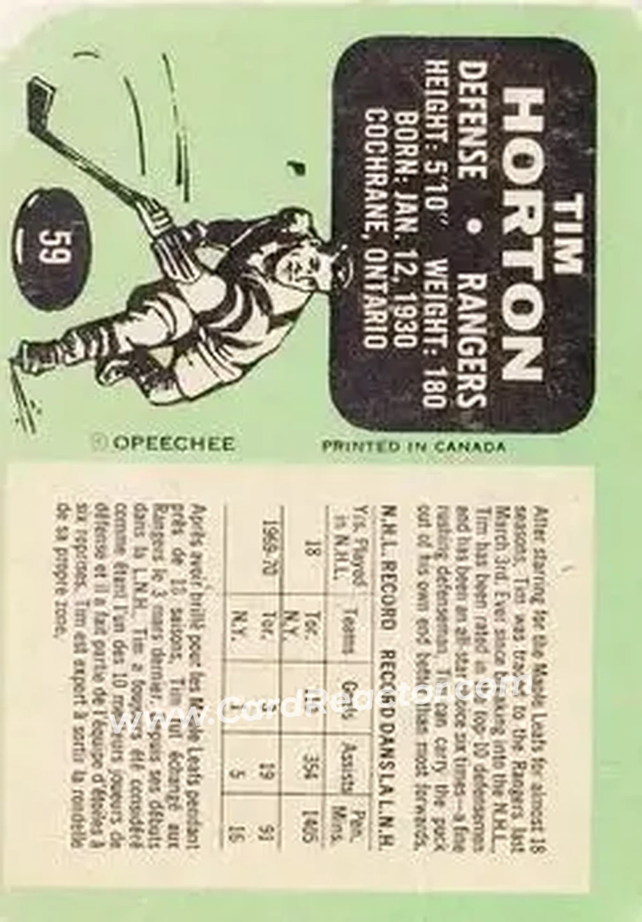 Back of Tim Horton