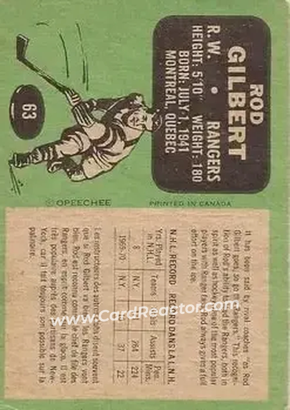 Back of Rod Gilbert