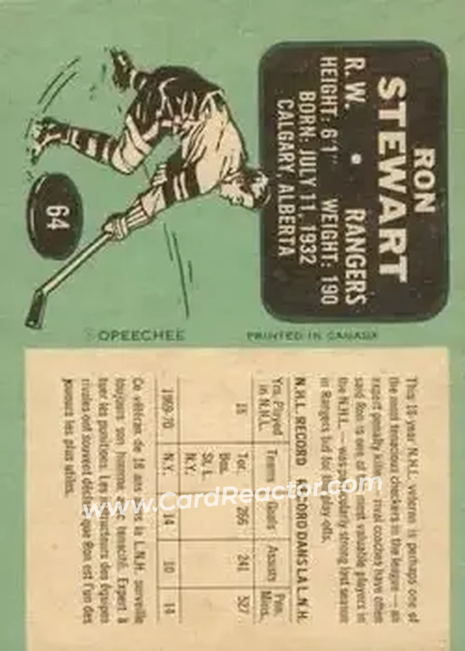 Back of Ron Stewart