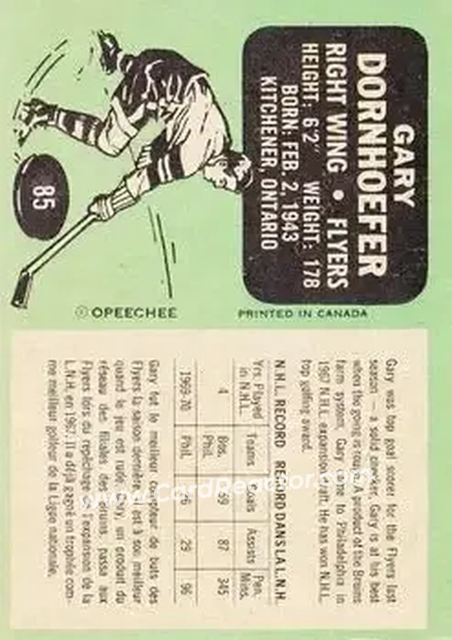 Back of Gary Dornhoefer