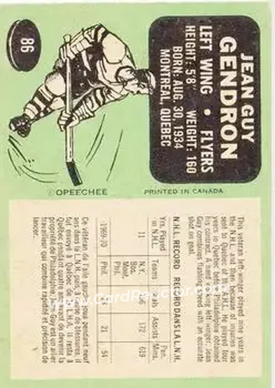 Back of Jean-Guy Gendron