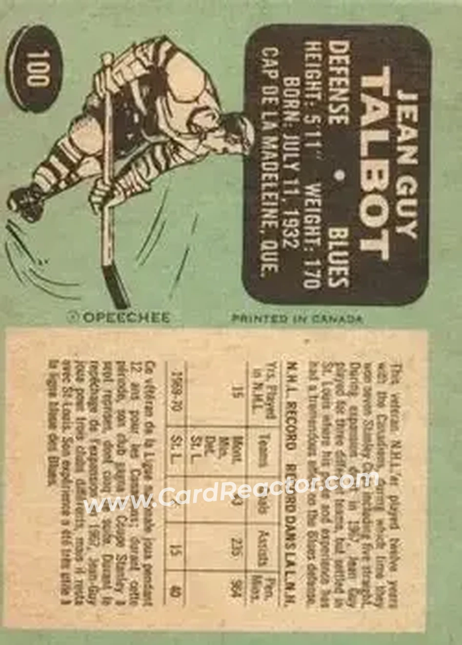 Back of Jean-Guy Talbot