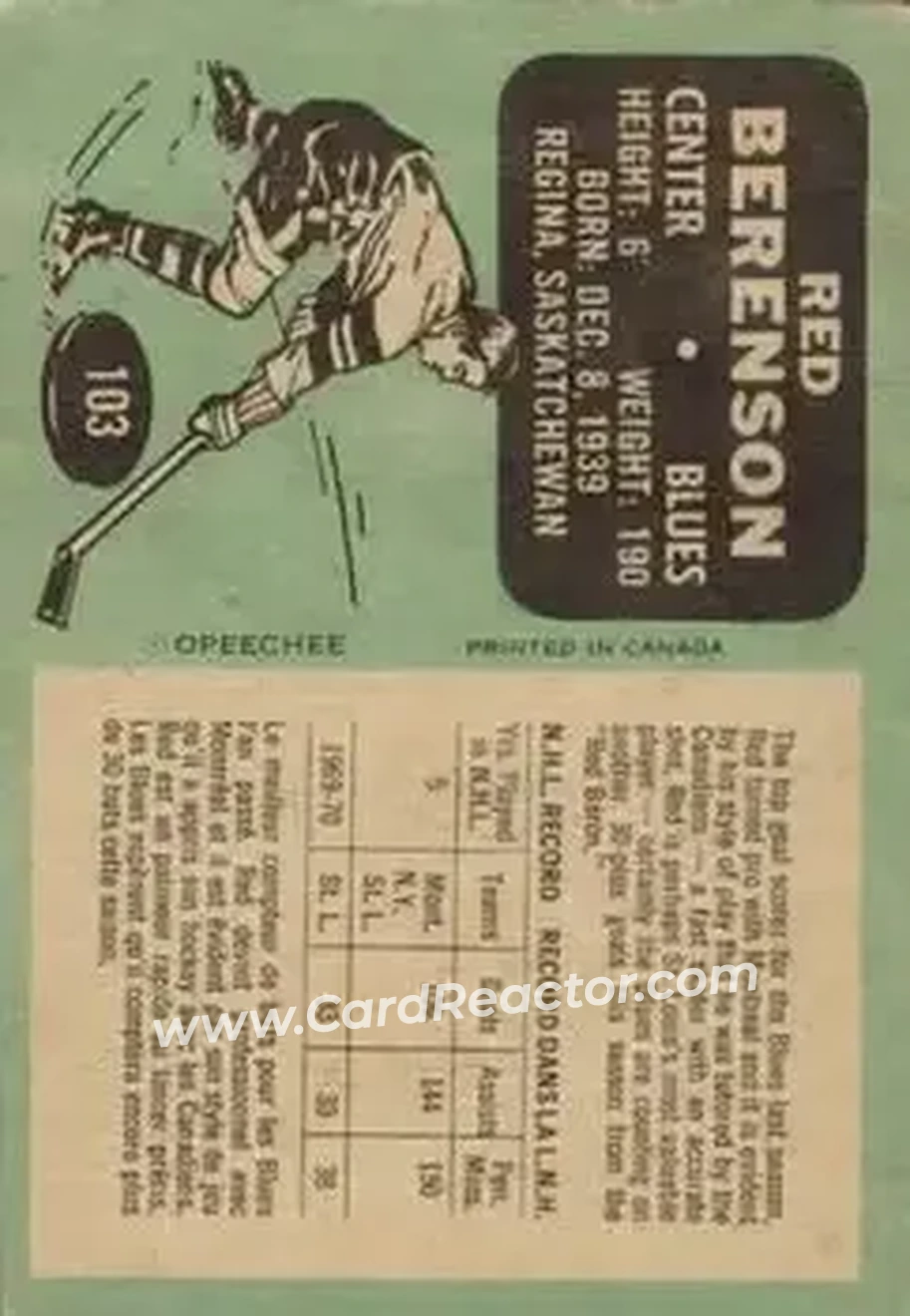Back of Red Berenson