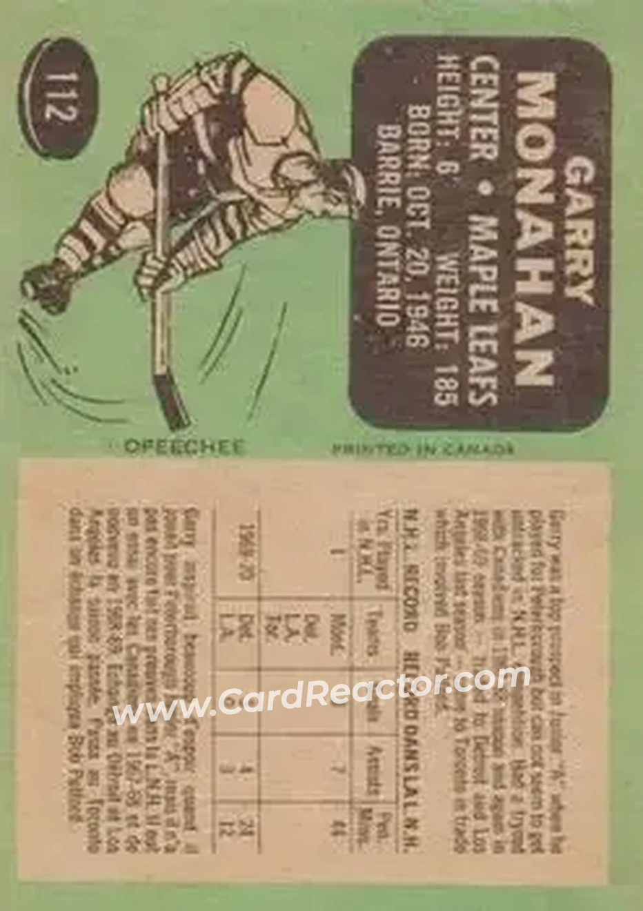 Back of Garry Monahan