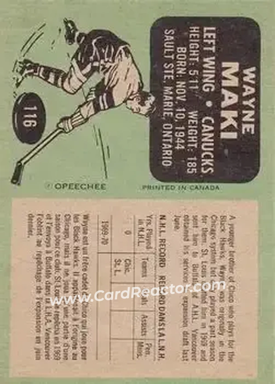 Back of Wayne Maki