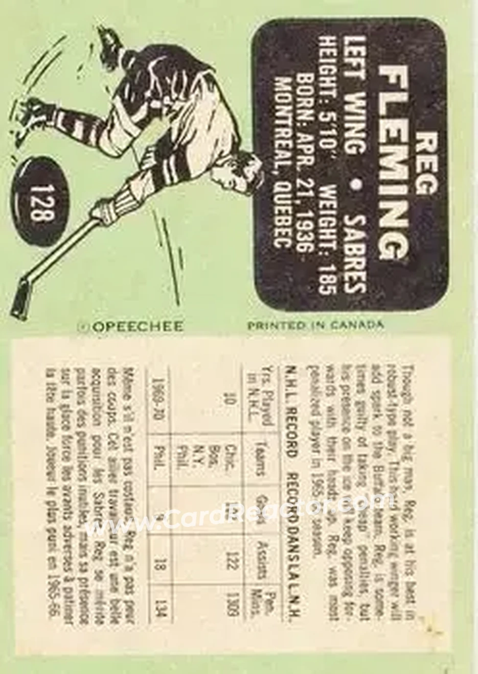 Back of Reg Fleming