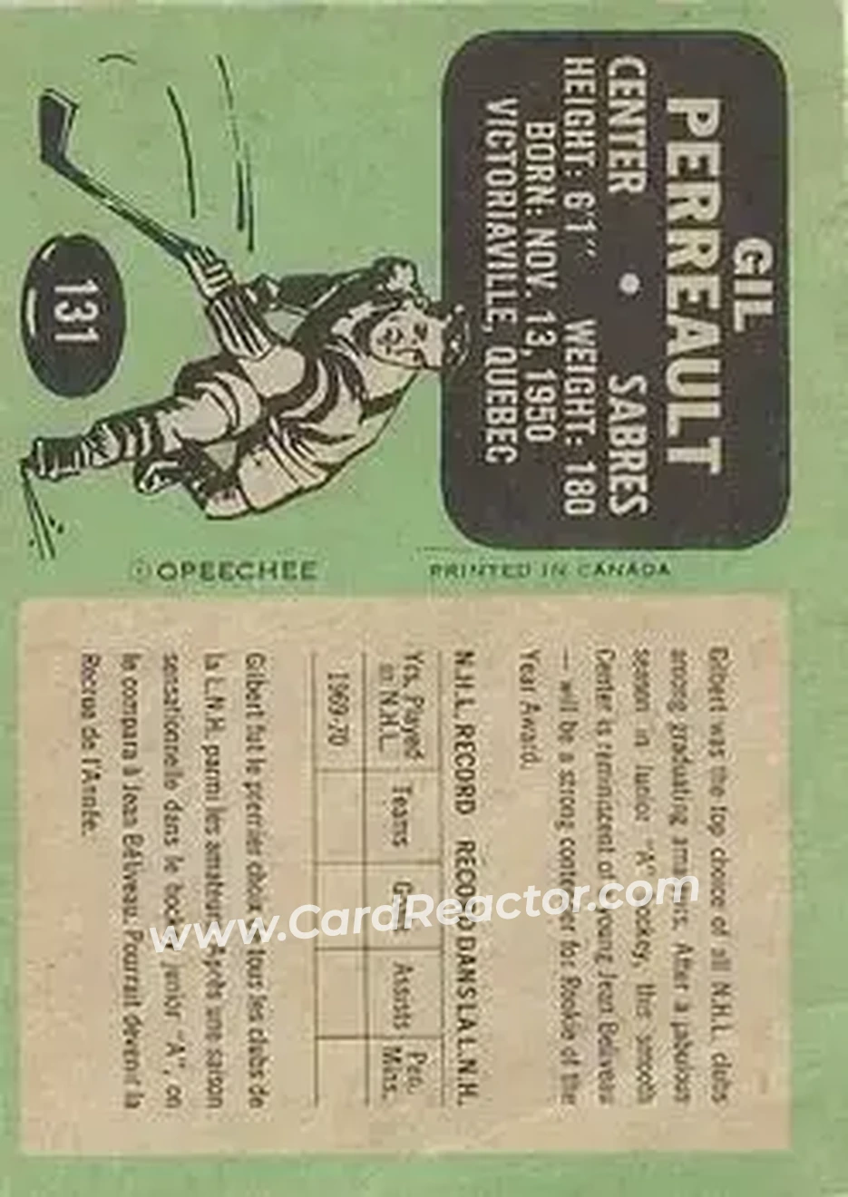Back of Gil Perreault
