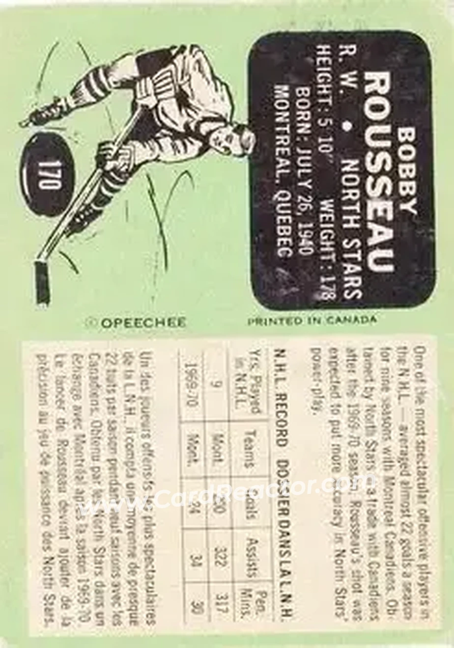 Back of Bobby Rousseau