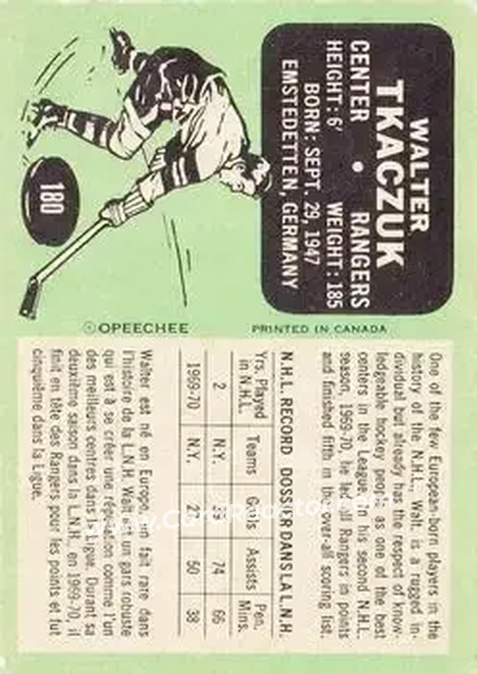 Back of Walt Tkaczuk