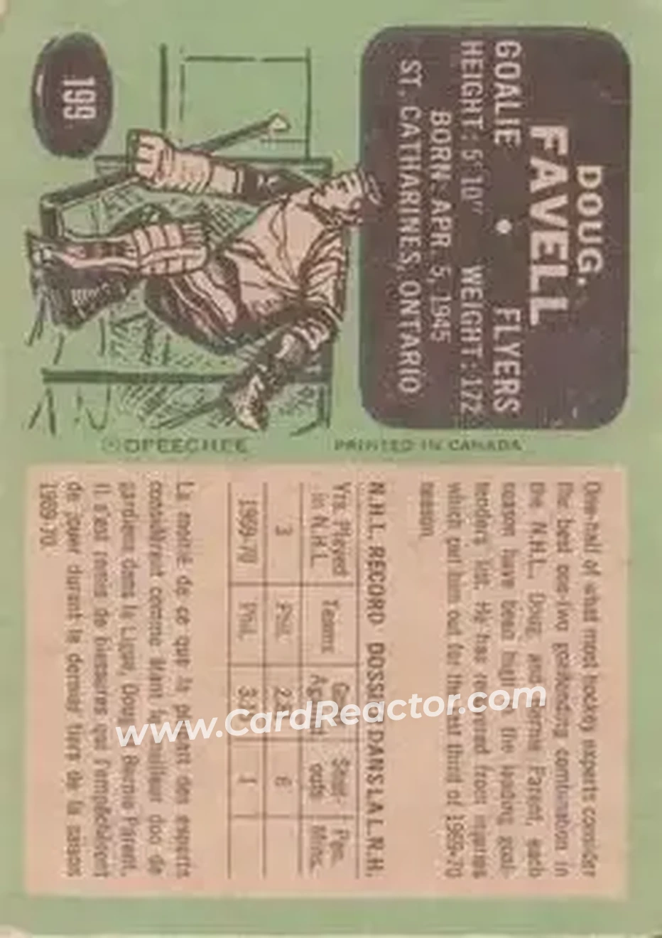 Back of Doug Favell