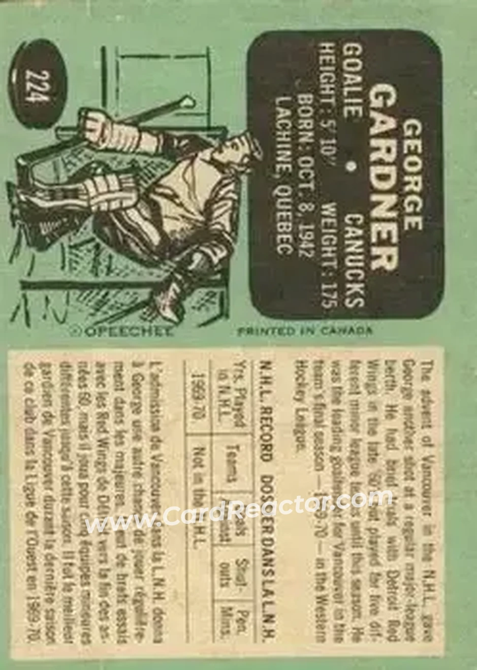Back of George Gardner