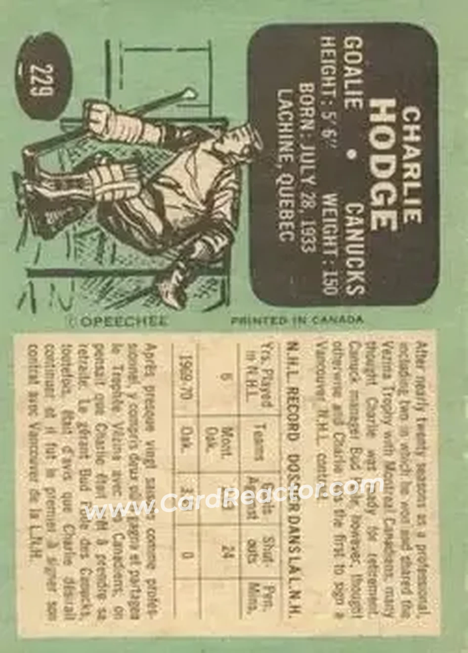 Back of Charlie Hodge