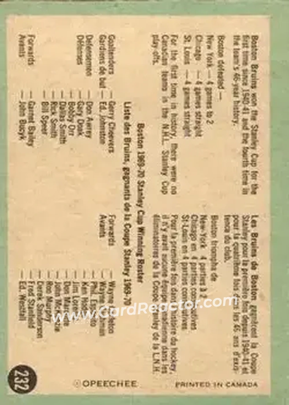 Back of Card #232
