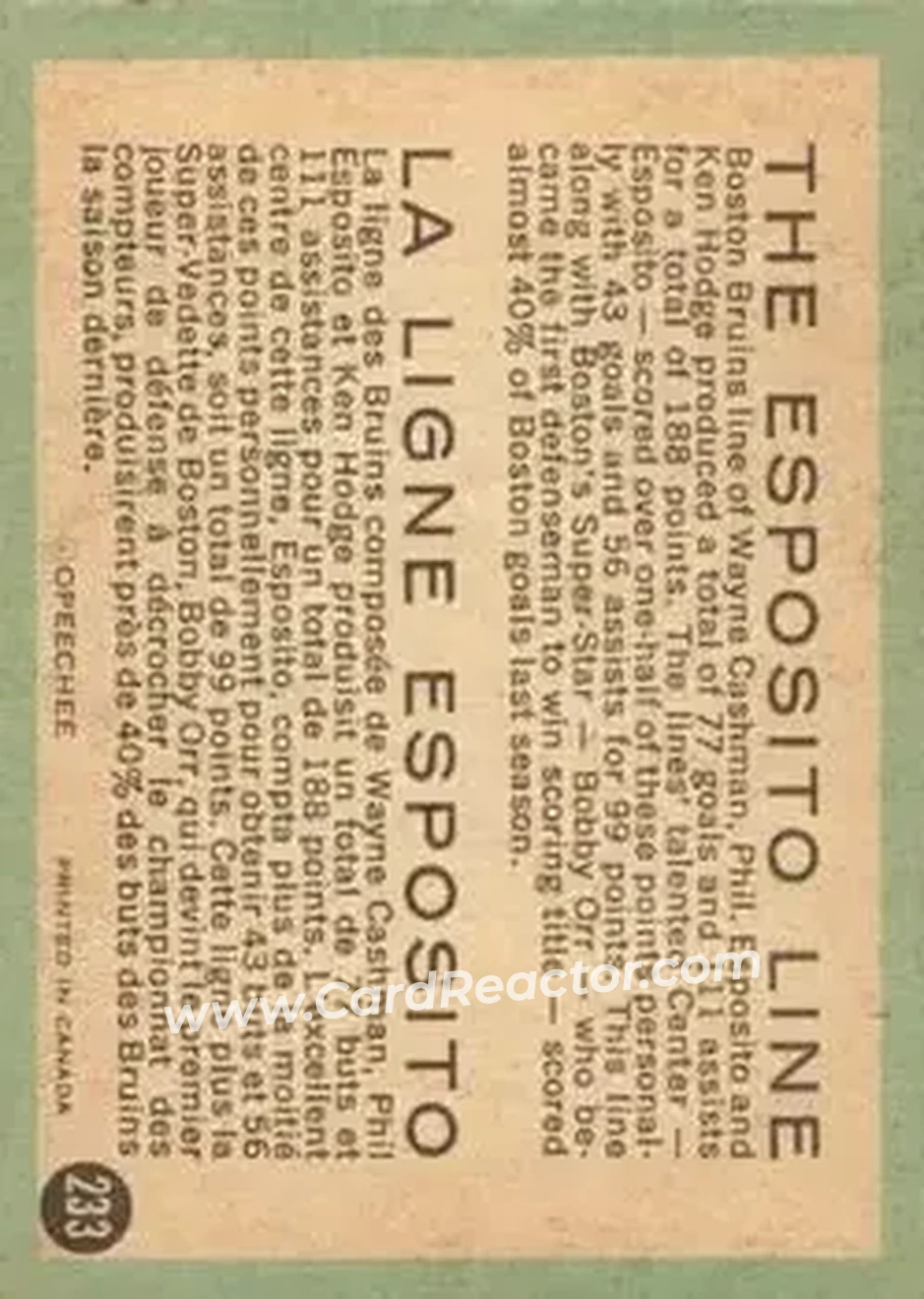 Back of Card #233