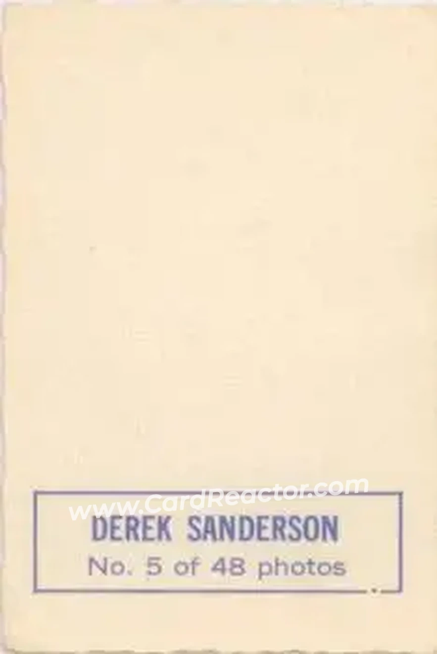 Back of Derek Sanderson