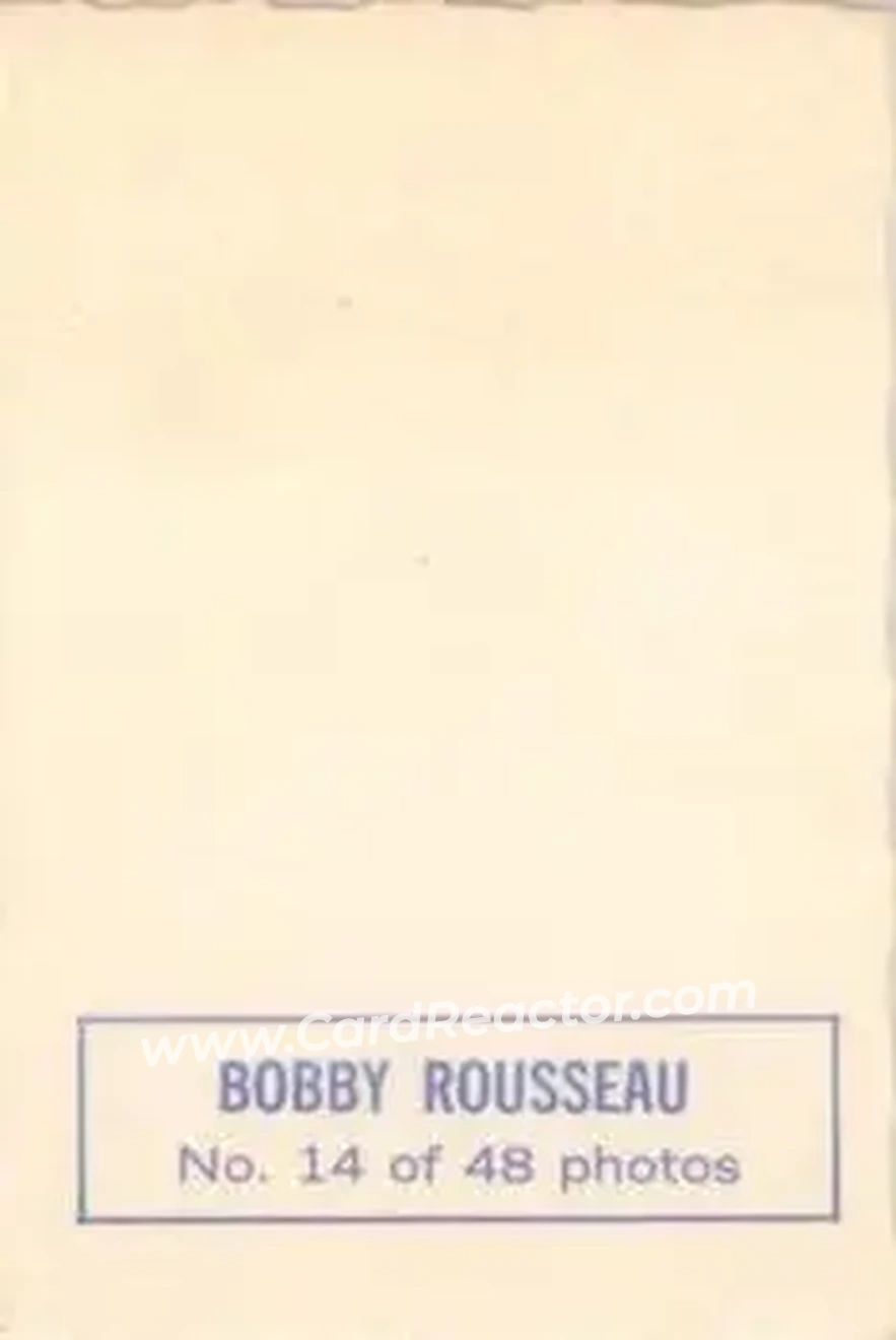 Back of Bobby Rousseau