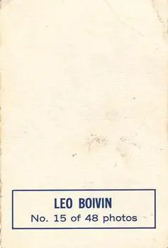 1970-71 O-Pee-Chee - Deckle Edge Photos #15 - Leo Boivin - Minnesota North Stars - Back