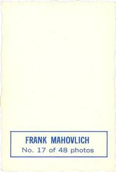 1970-71 O-Pee-Chee - Deckle Edge Photos #17 - Frank Mahovlich - Detroit Red Wings - Back
