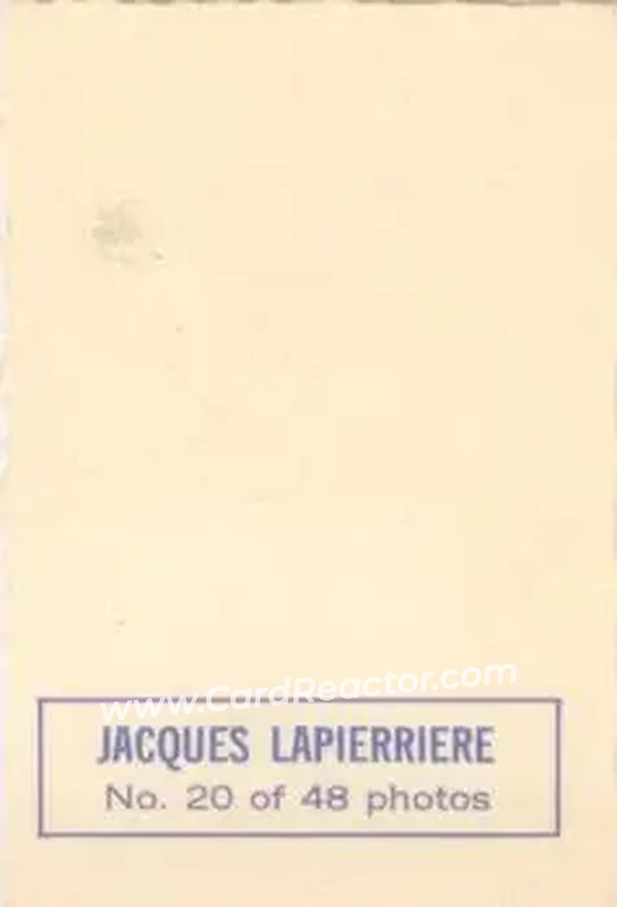 Back of Jacques Laperriere