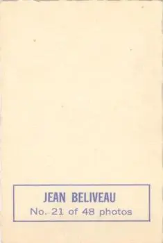 1970-71 O-Pee-Chee - Deckle Edge Photos #21 - Jean Beliveau - Montreal Canadiens - Back