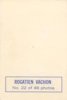 1970-71 O-Pee-Chee - Deckle Edge Photos #22 - Rogatien Vachon - Montreal Canadiens - Back