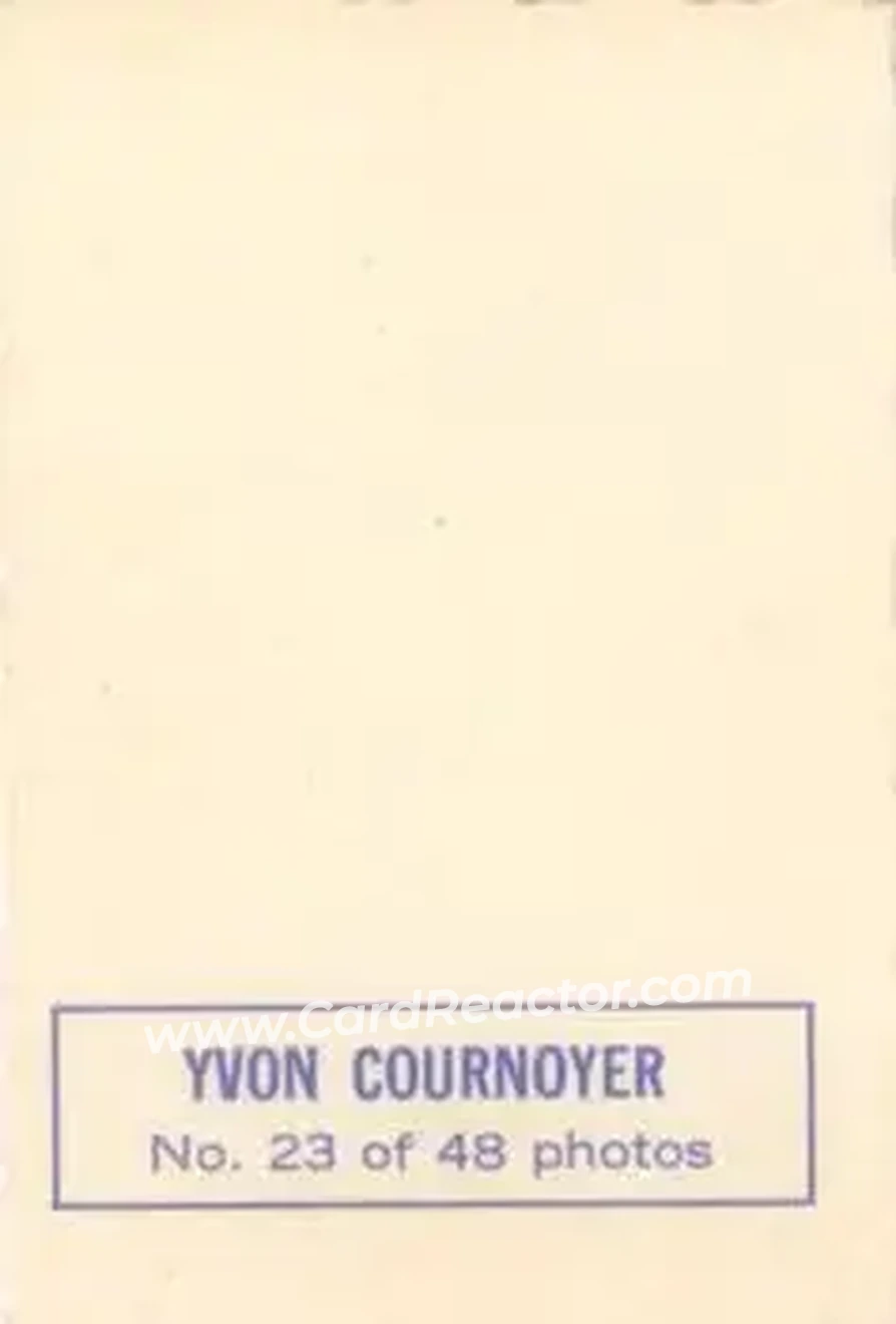 Back of Yvan Cournoyer