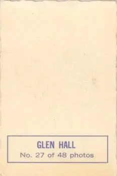 1970-71 O-Pee-Chee - Deckle Edge Photos #27 - Glenn Hall - St. Louis Blues - Back