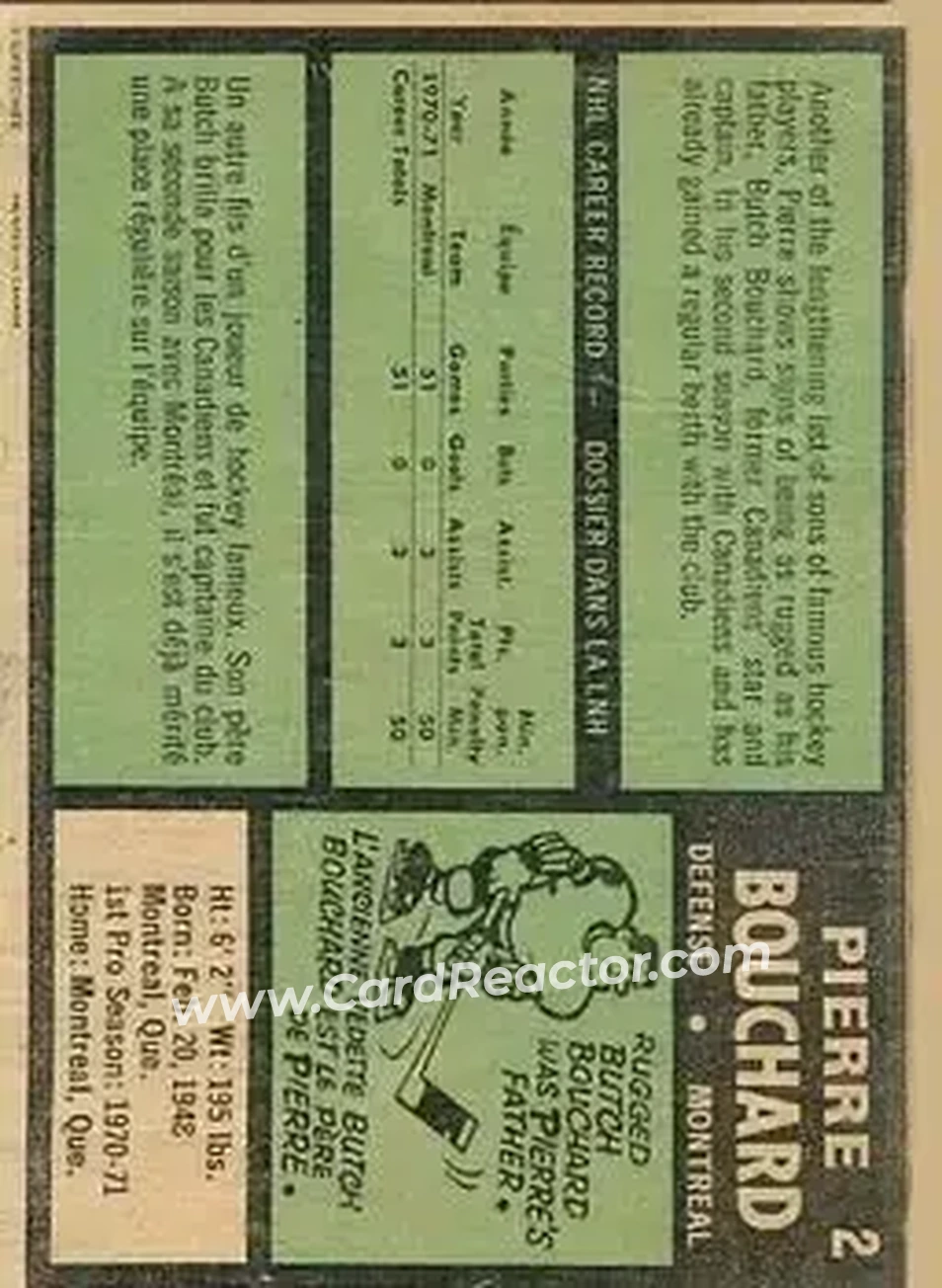 Back of Pierre Bouchard