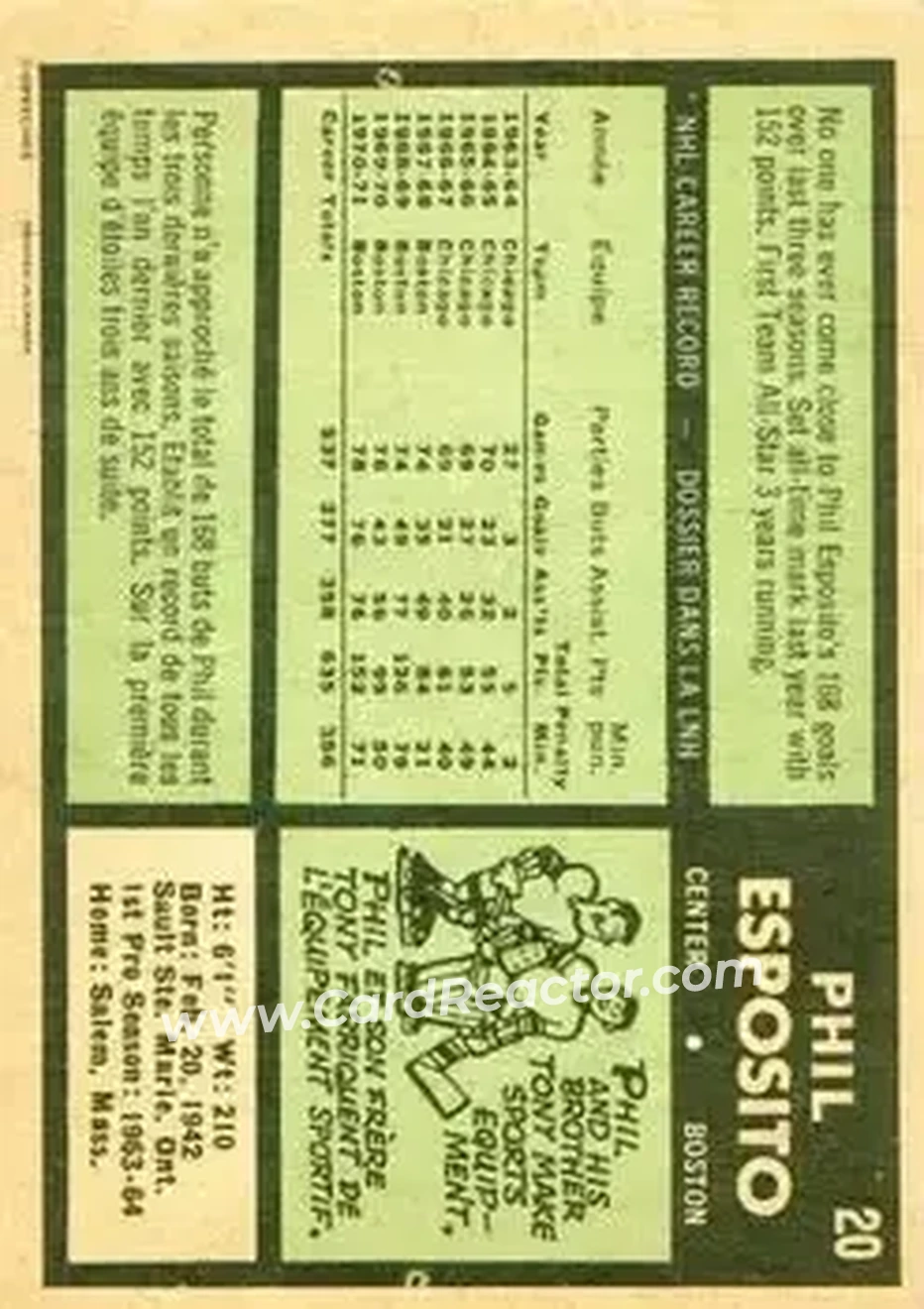 Back of Phil Esposito