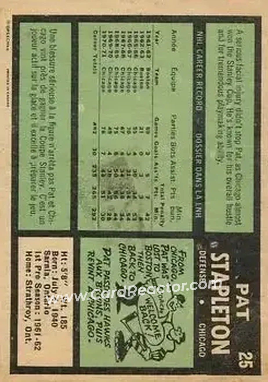 Back of Pat Stapleton