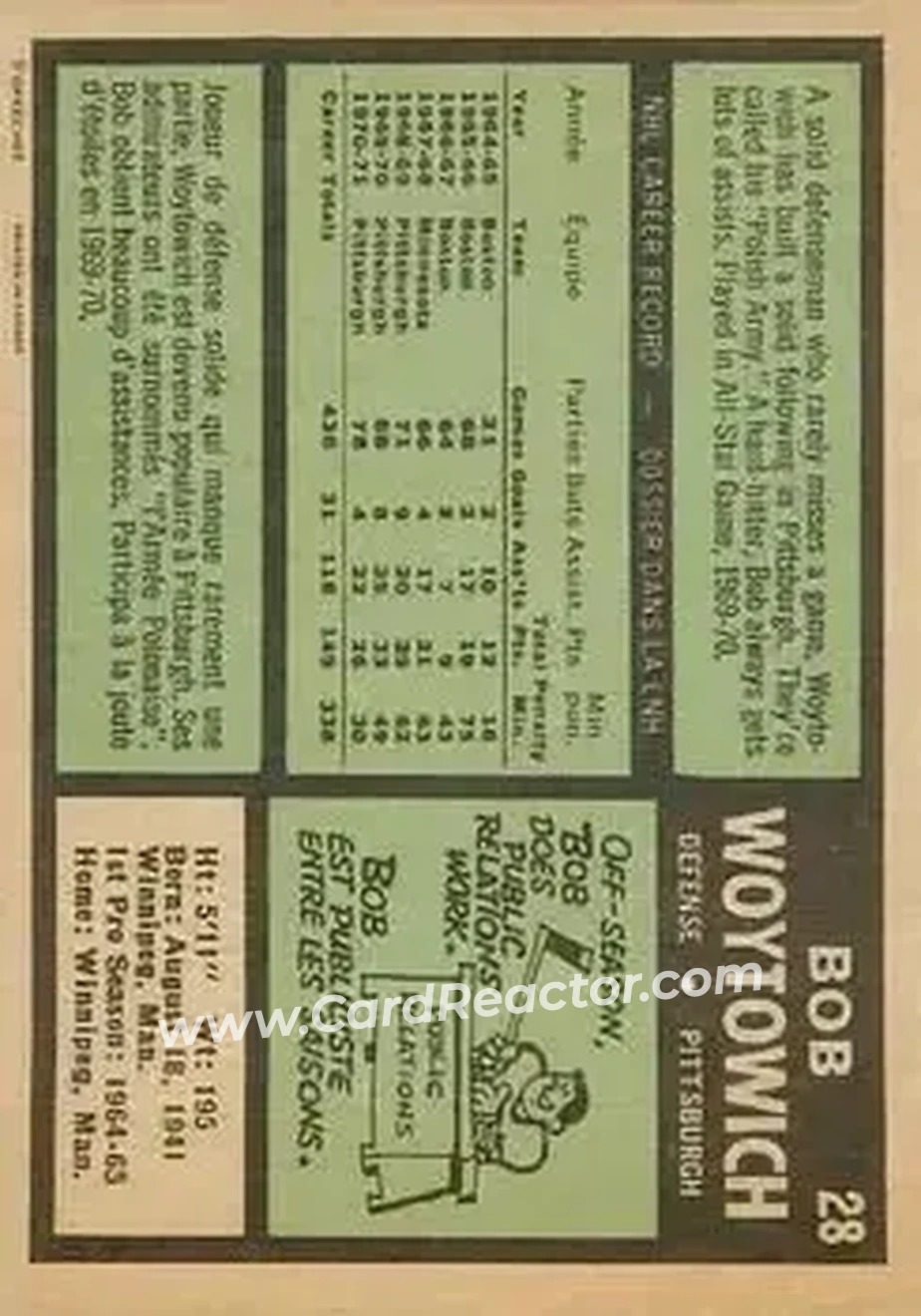 Back of Bob Woytowich