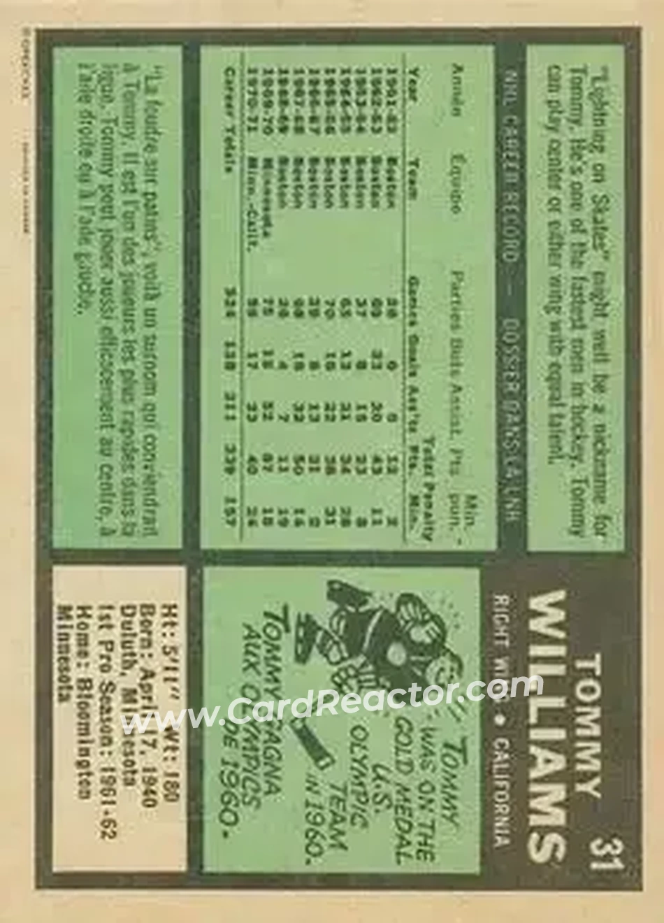 Back of Tommy Williams