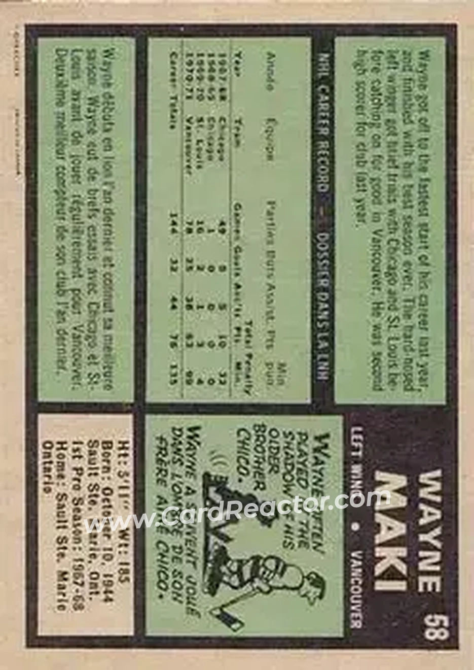 Back of Wayne Maki