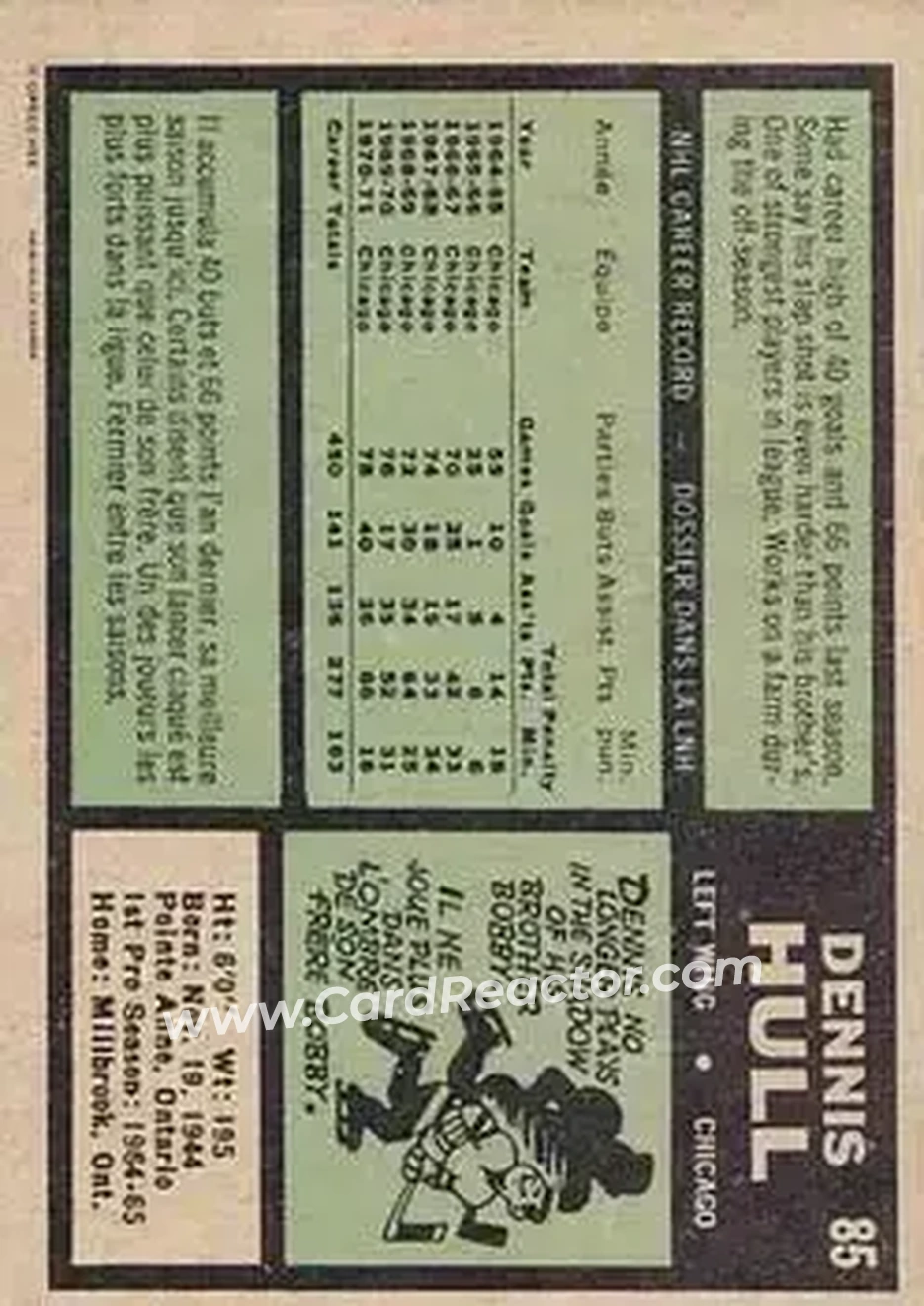 Back of Dennis Hull