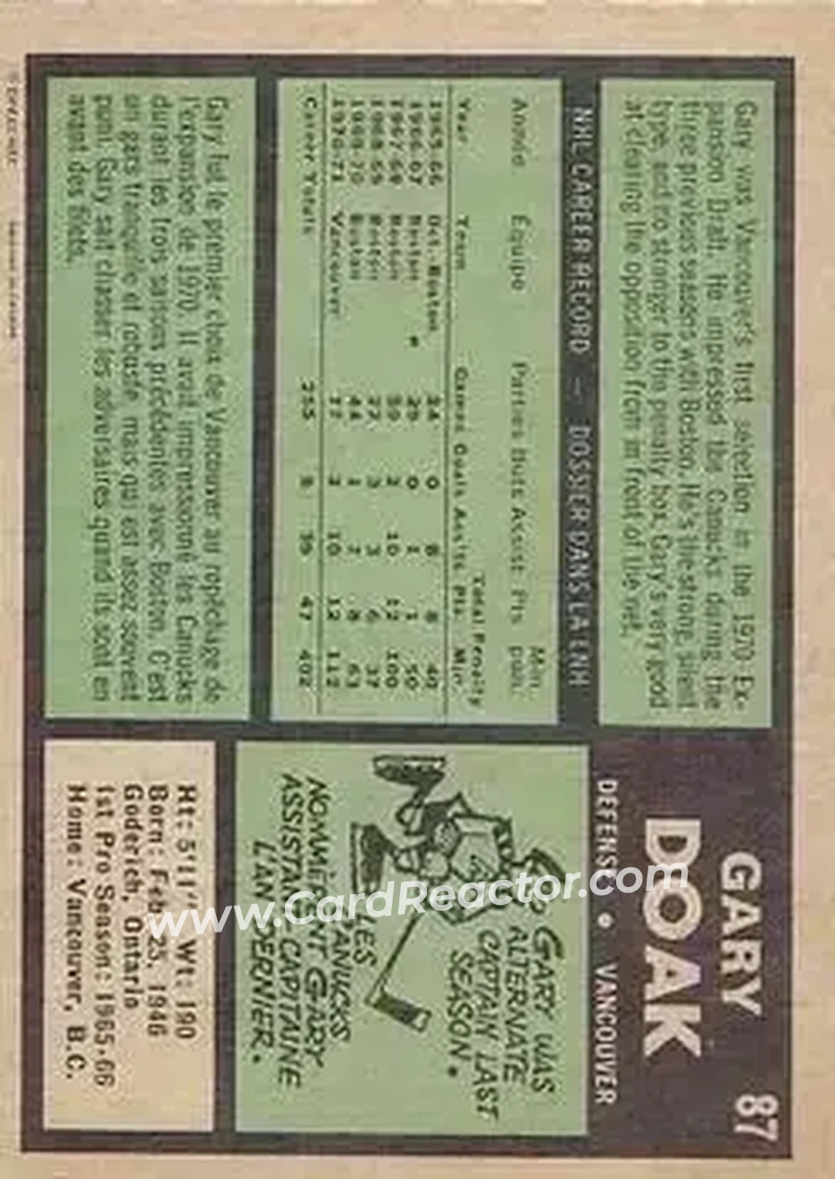 Back of Gary Doak
