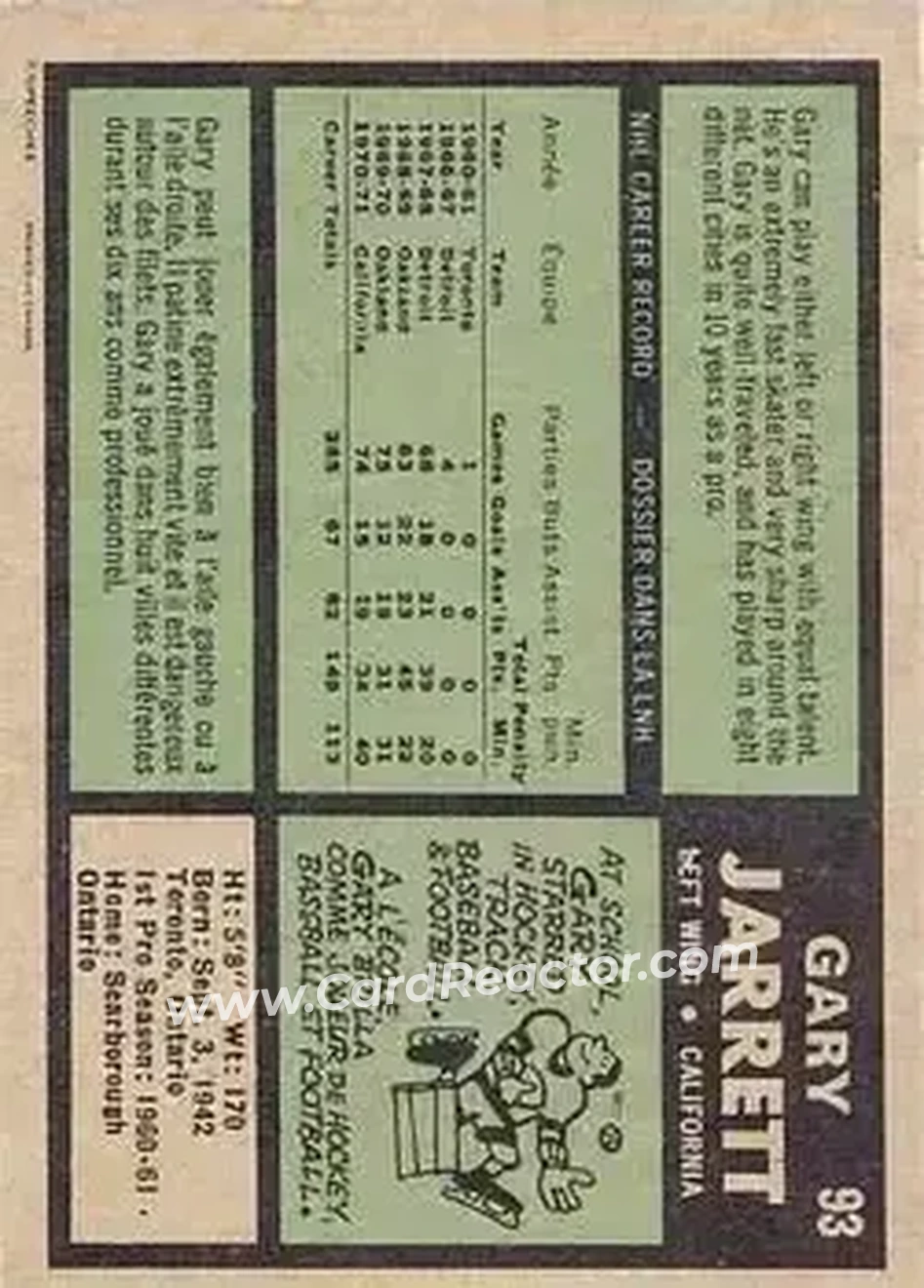 Back of Gary Jarrett