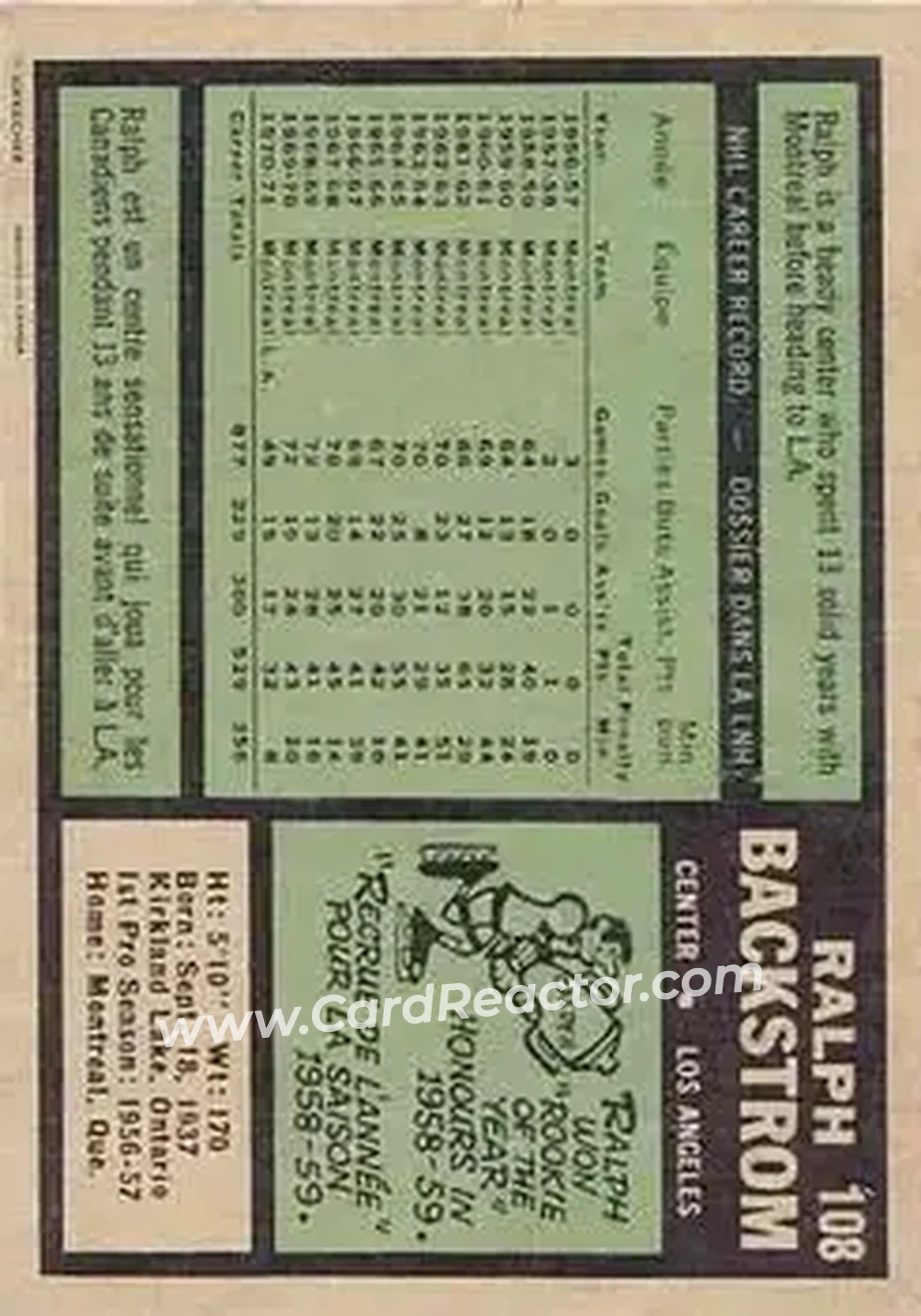Back of Ralph Backstrom