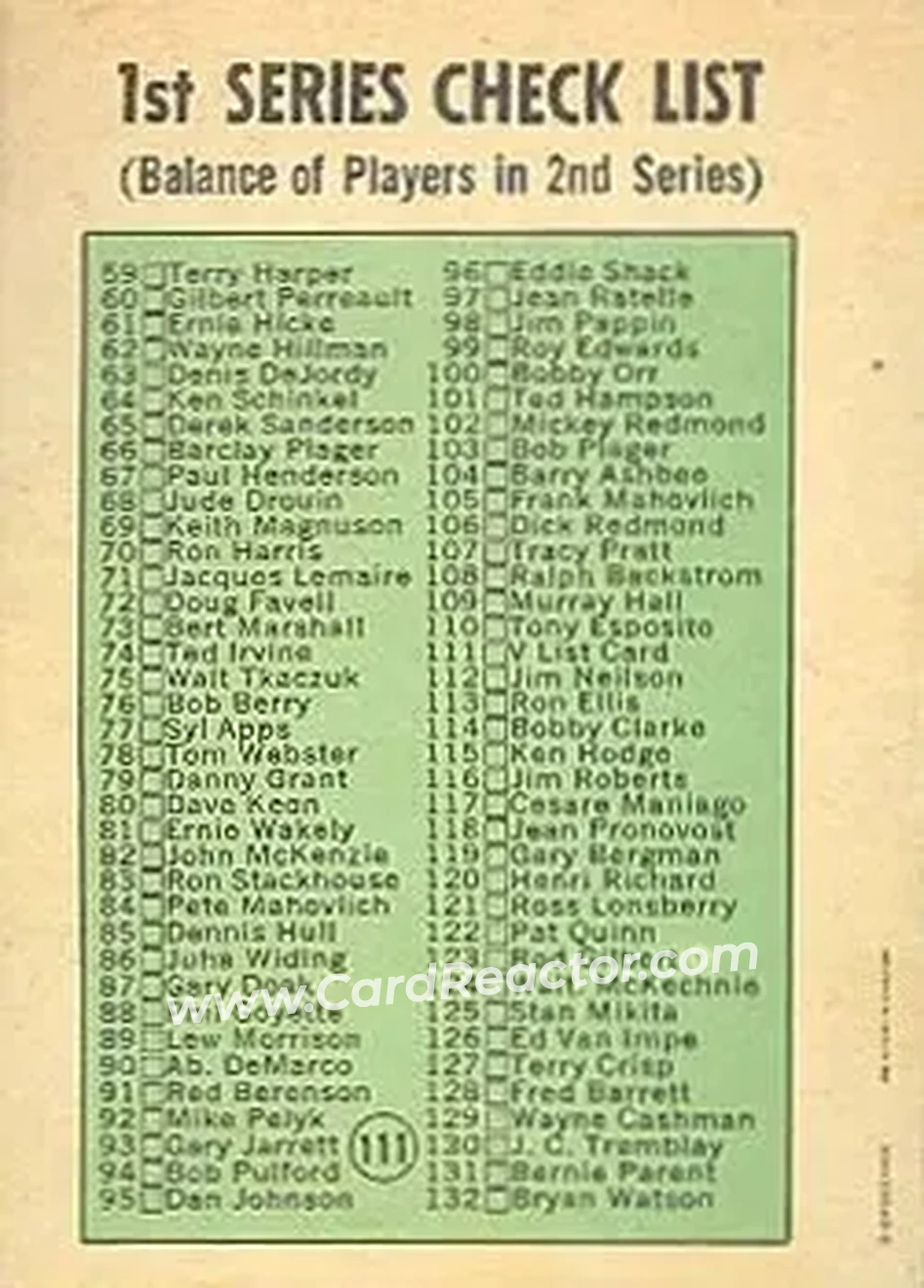 Back of Card #111