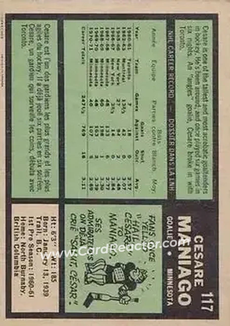 Back of Cesare Maniago
