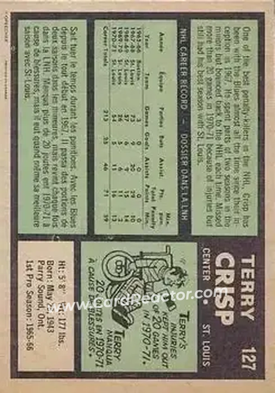 Back of Terry Crisp