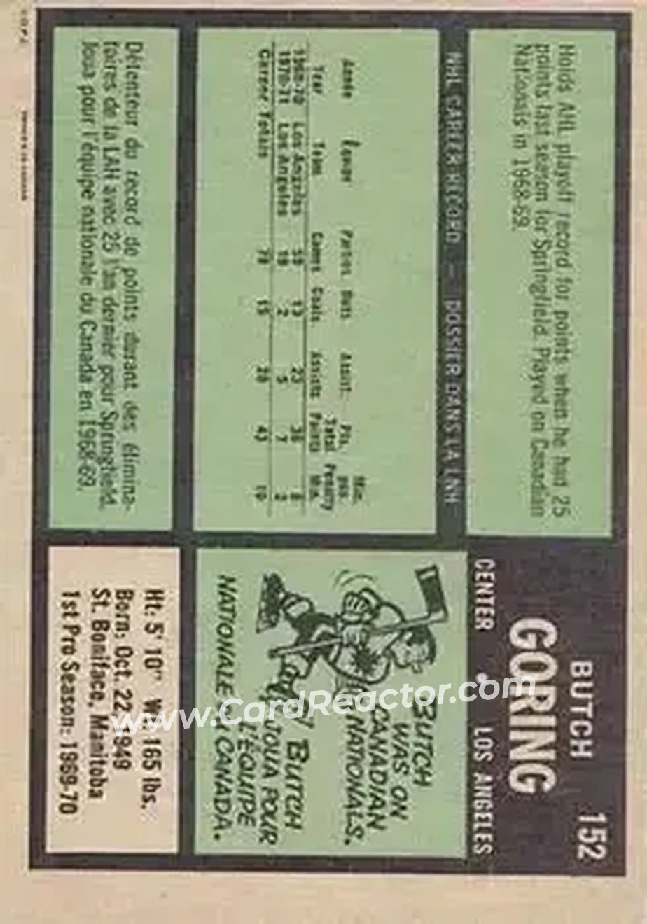 Back of Butch Goring