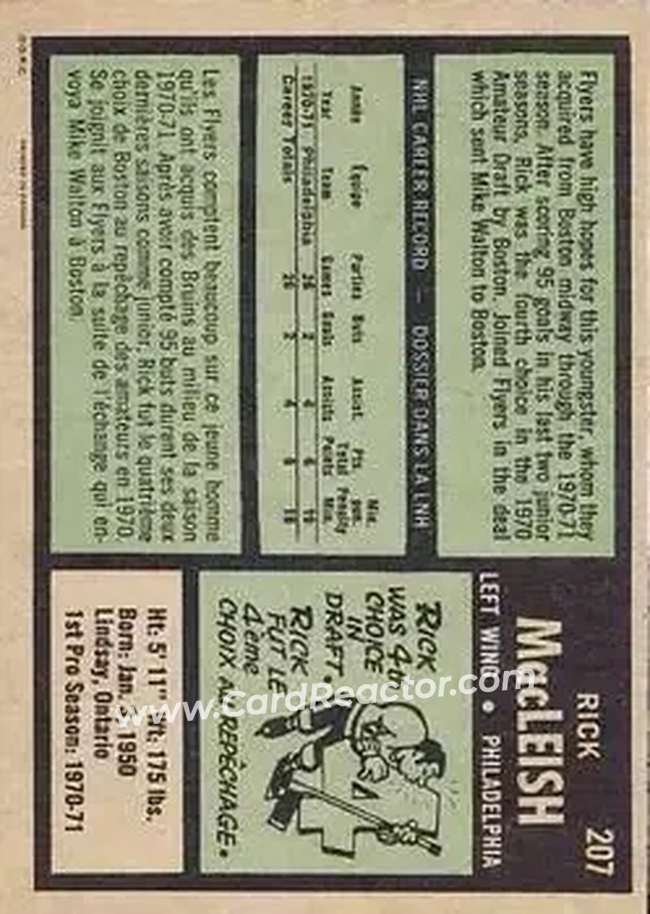 Back of Rick MacLeish